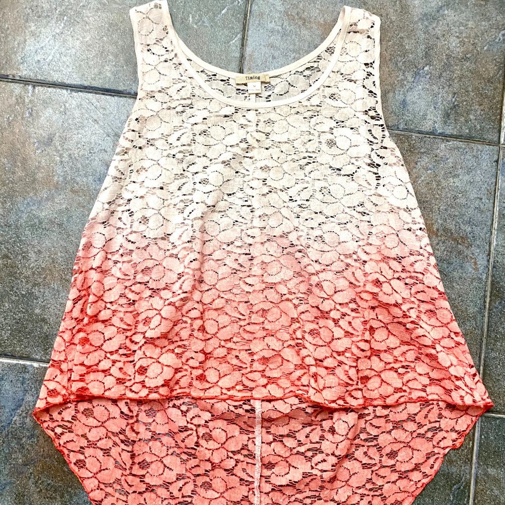 Pre-worn, M size shirt from Timing, pink and white.